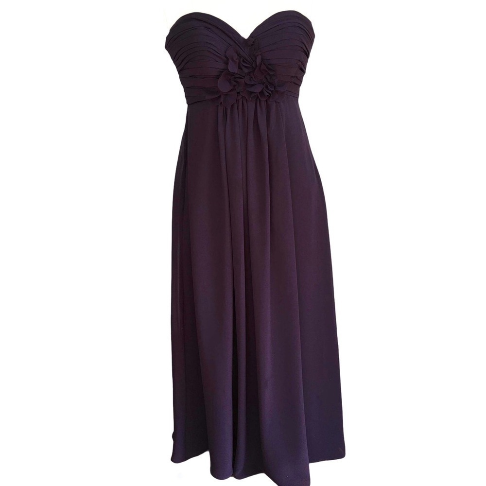 Bill Levkoff strapless maxi floral detail dress